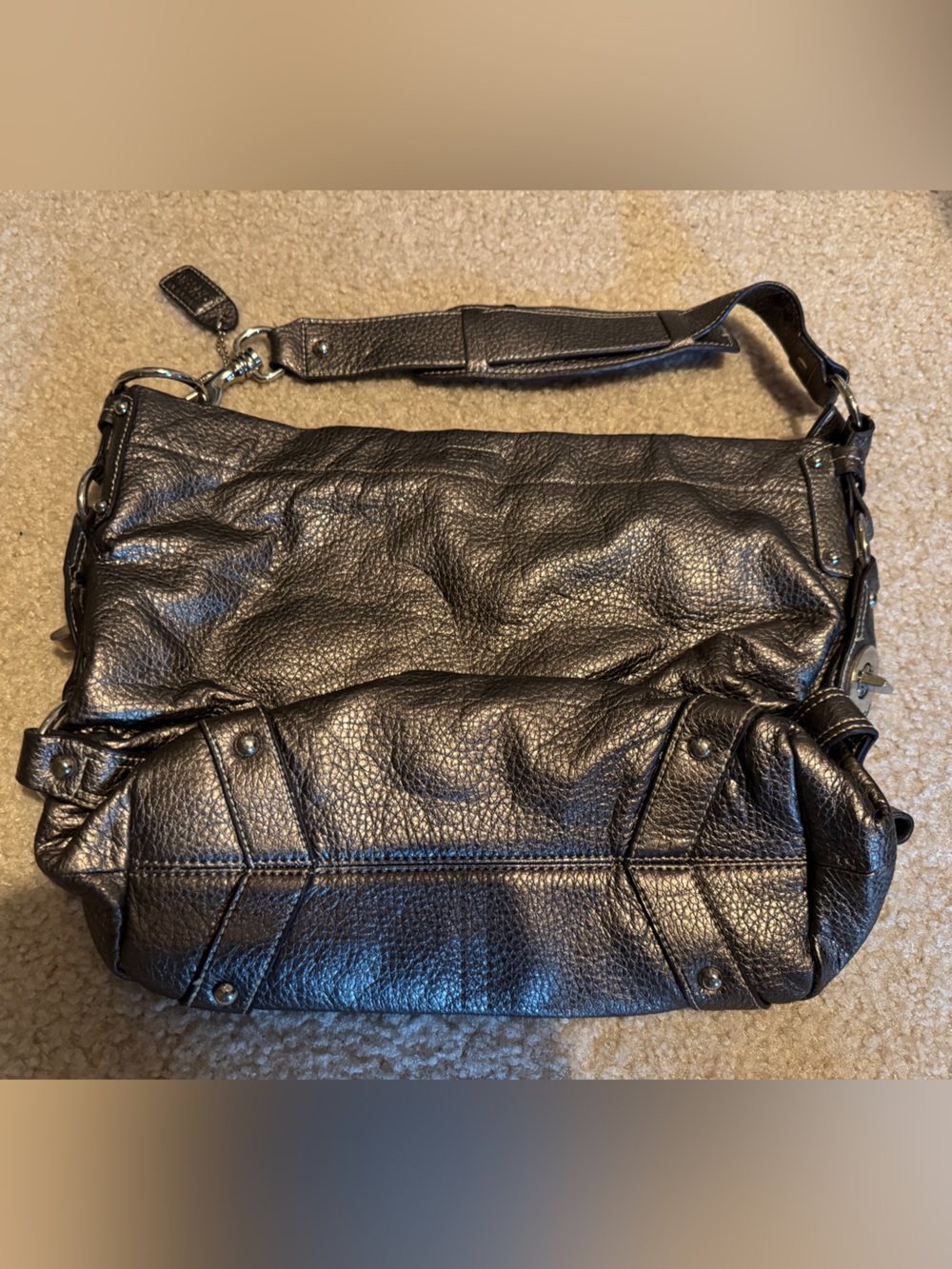 Coach Black Pebbled Leather Messenger Bag